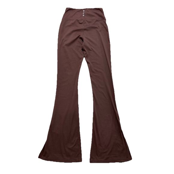 Wilo The Label Chocolate Brown Flare High Rise Leggings Medium - Picture 9 of 10